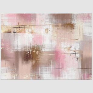 Papier Mousseline Découpage Abstrait Rose Brown Golds Faux Finish