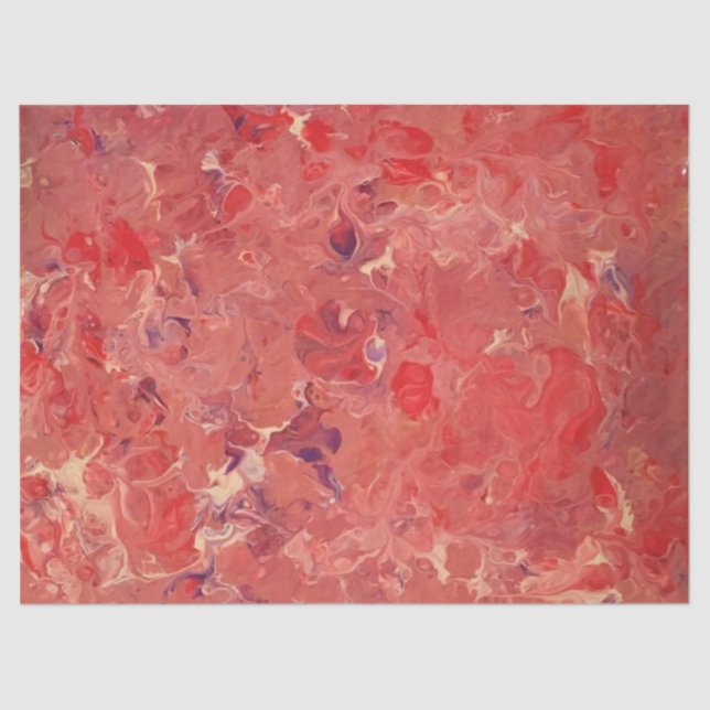 Papier Mousseline Découpage Abstrait rouge violet (Recto)