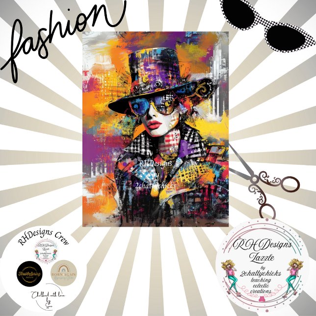 Papier Mousseline Découpage Abstraite dame habillée de teintes vives (Créateur téléchargé)