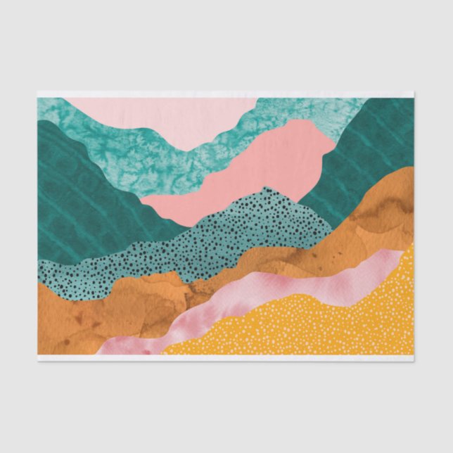 Papier Mousseline Découpage Abstraite des vagues déchiquetées modern (Recto)