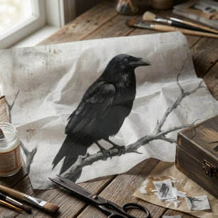 Papier Mousseline Découpage Académie sombre corbeau gothique