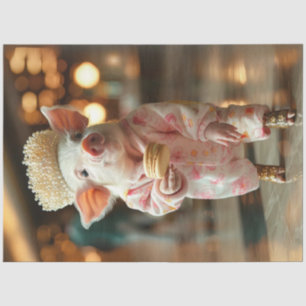 Papier Mousseline Découpage Adorable Piglet Pink PJ Manger Macaron