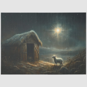 Papier Mousseline Découpage Agneau de l'étoile du Nord Jésus naissan