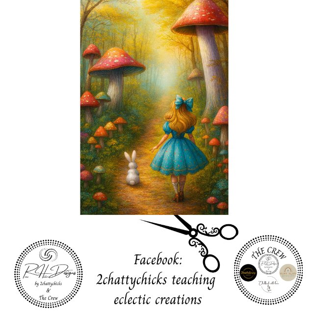 Papier Mousseline Decoupage Alice Adventures Enchanted Forest Rabbit (Créateur téléchargé)