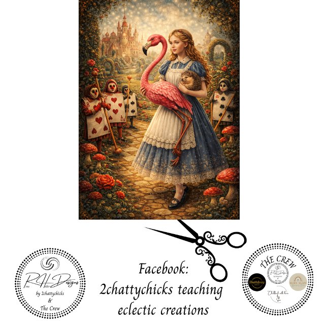 Papier Mousseline Decoupage Alice Croquet Garden Adventure  (Créateur téléchargé)