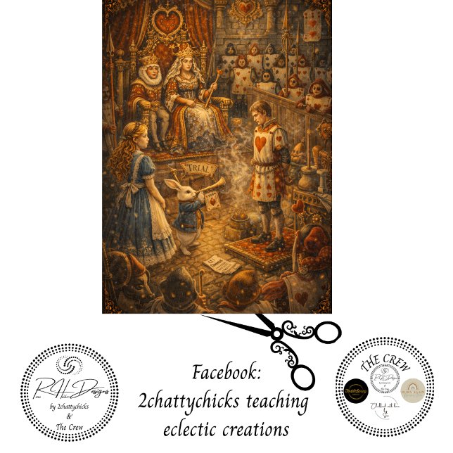 Papier Mousseline Decoupage Alices Royal  Court Room Drama (Créateur téléchargé)