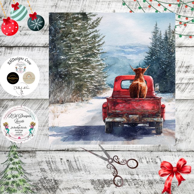 Papier Mousseline Decoupage All Cows Come Home-Homebound Highland (Créateur téléchargé)