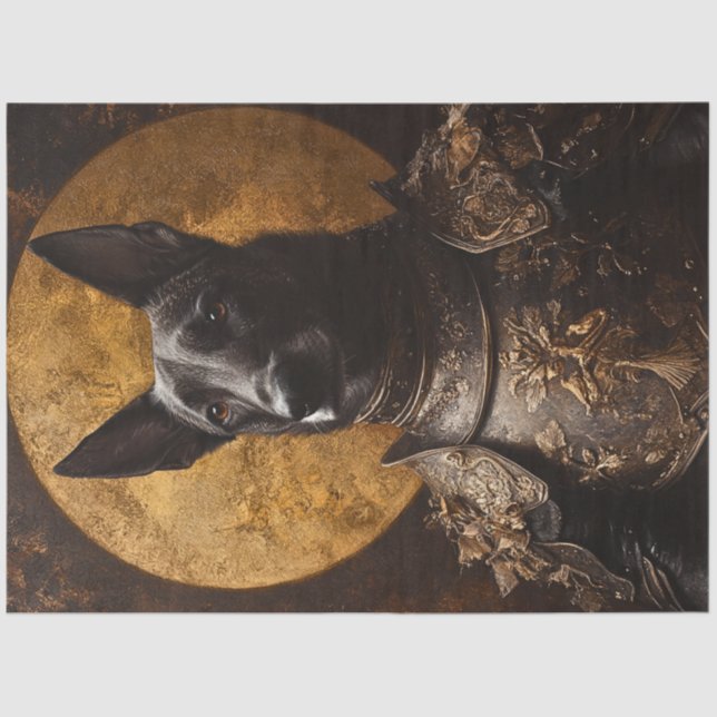 Papier Mousseline Découpage Allemand Shepard Moyen Armure (Recto)