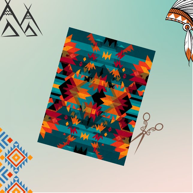 Papier Mousseline Découpage American Indian Symétrique Tapestry Art (Créateur téléchargé)