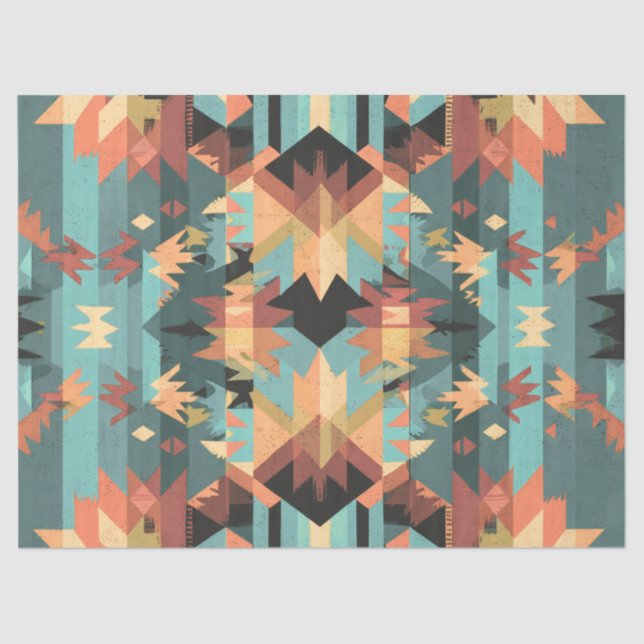 Papier Mousseline Découpage American Indian Textile Art (Recto)