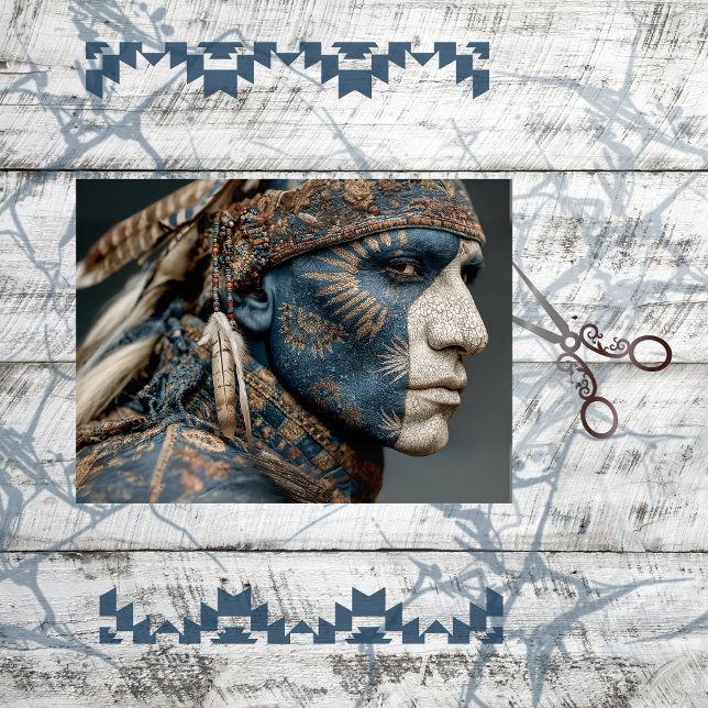 Papier Mousseline Decoupage American Indian Warrior Chief  (Créateur téléchargé)
