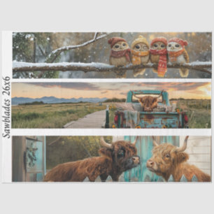 Papier Mousseline Découpage Animaux de ferme Whimsical scies