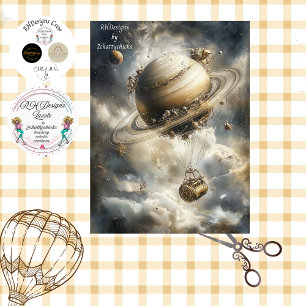 Papier Mousseline Découpage Arrière - plan céleste Saturn Balloon