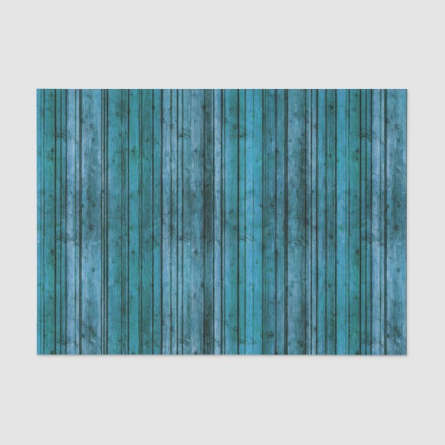 Papier Mousseline Découpage Arrière - plan Faux Blue Rustic Wood (Recto)