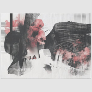 Papier Mousseline Découpage Art Abstrait Femme Semi-transparente