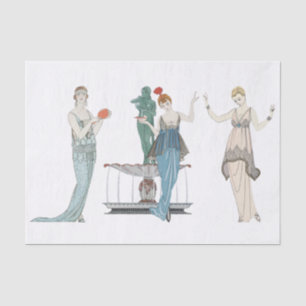 Papier Mousseline Découpage Art Déco Dames de Mode Française