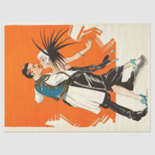 Papier Mousseline Découpage Art déco Flapper 1920's Decoupage