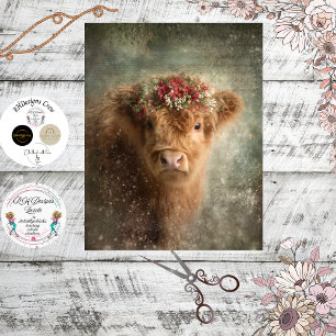 Papier Mousseline Découpage Art Floral d'Hiver de Veau Highland