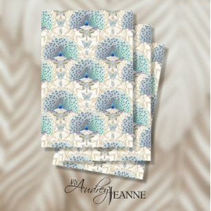 Papier Mousseline Découpage Art nouveau Peacock Butterfly Ivory