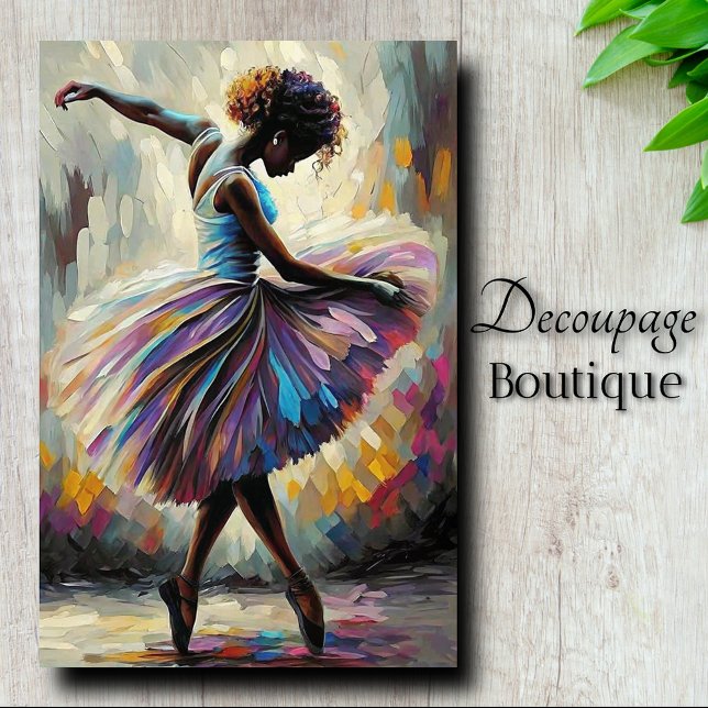 Papier Mousseline Découpage Art Rainbow Oil Ballerina (Rainbow Oil Ballerina Art Decoupage Tissue Paper)