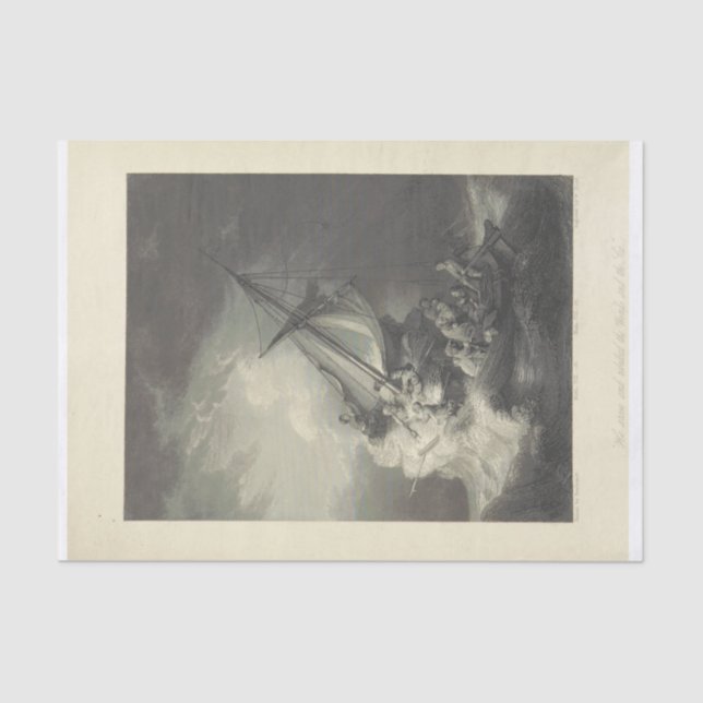 Papier Mousseline Découpage artistique de navire Vintage (Recto)