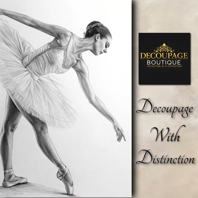 Papier Mousseline Découpage Ballerina d'esquisse vintage (Vintage Sketch Ballerina Decoupage Tissue Paper)