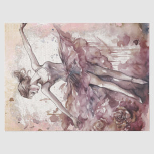Papier Mousseline Découpage Ballerina Watercolor