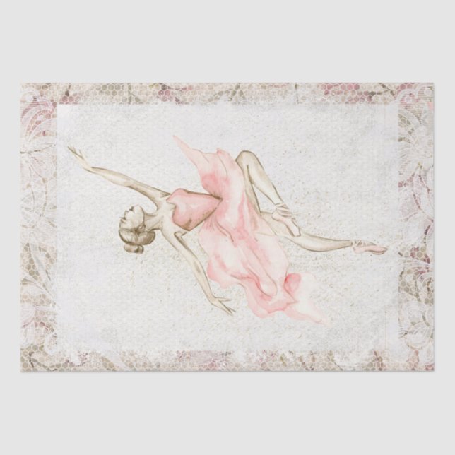 Papier Mousseline Découpage Ballerina Watercolor (Recto)