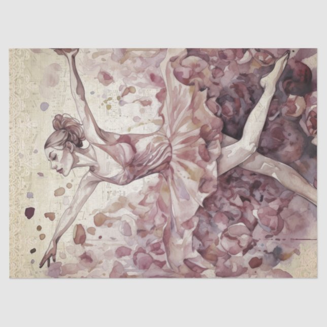 Papier Mousseline Découpage Ballerina Watercolor (Recto)