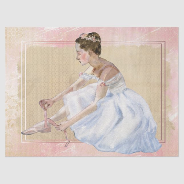 Papier Mousseline Découpage Ballerina Watercolor (Recto)