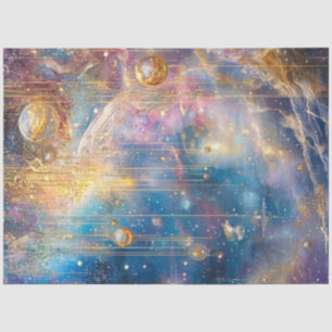 Papier Mousseline Découpage Bande dessinée fantastique Scène Gold Bl