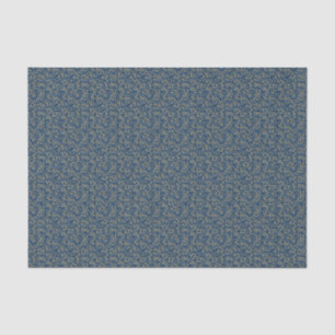 Papier Mousseline Découpage baroque bleu et or