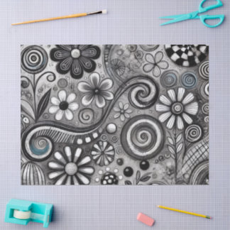 Papier Mousseline Découpage blanc blanc noir noir en tôles de gris f