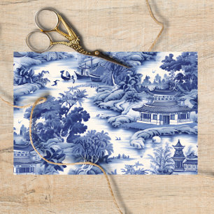 Papier Mousseline Découpage bleu saule