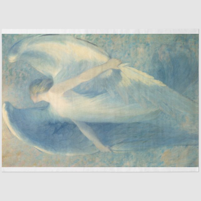 Papier Mousseline Découpage bleu Vintage Angel (Recto)