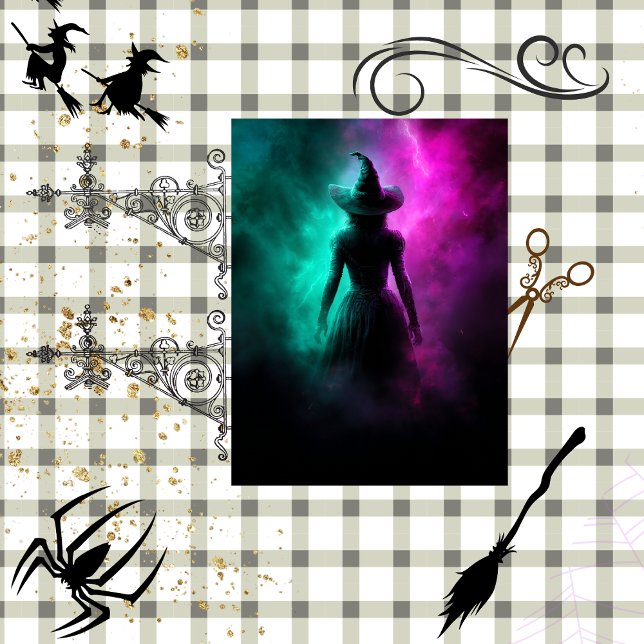 Papier Mousseline Découpage Bonne sorcière enveloppée dans tonnerre  (Créateur téléchargé)