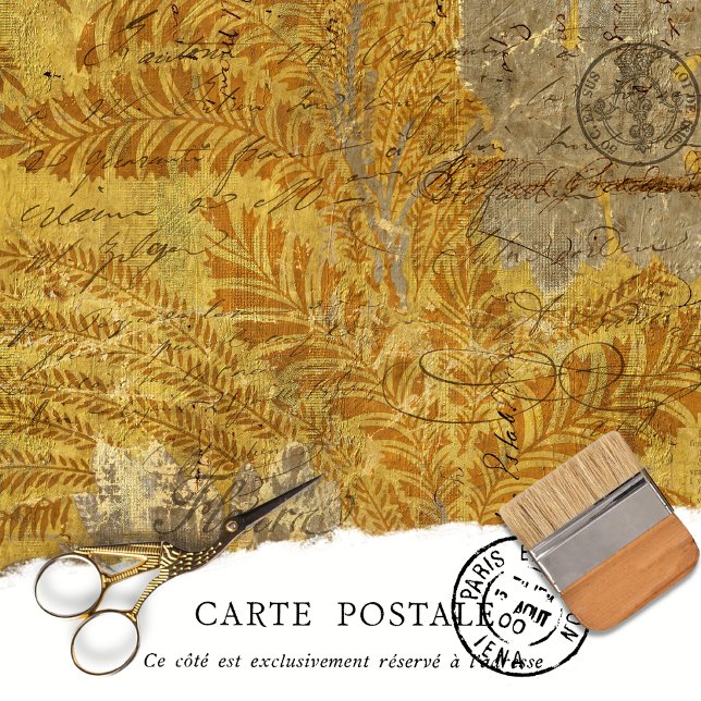 Papier Mousseline Découpage botanique vintage Jaune Français Rustiqu (Créateur téléchargé)