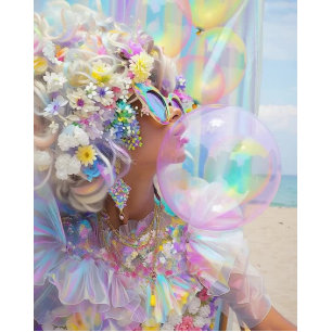 Papier Mousseline Découpage Bubblegum Art d'été avec Vibes rétro