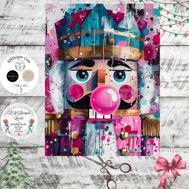 Papier Mousseline Decoupage Bubblegum Majesty Pink Nutcracker  (Créateur téléchargé)