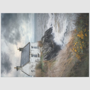 Papier Mousseline Découpage Cabine Stormwatch sur Irlande Seashore