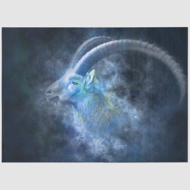 Papier Mousseline Découpage Capricorn Chèvre (Recto)