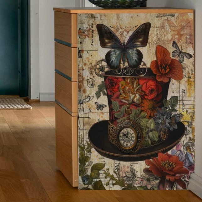 Papier Mousseline Découpage Casquette noir Steampunk (Créateur téléchargé)