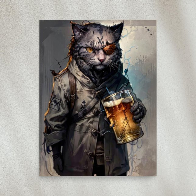 Papier Mousseline Decoupage - Chat errant urbain avec cache-œil -  (Créateur téléchargé)