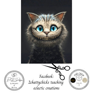 Papier Mousseline Découpage Chat Mystique Yeux Bleus Lumineux