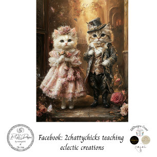 Papier Mousseline Découpage Chats anthropomorphes Vêtements Vintages