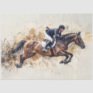 Papier Mousseline Découpage Cheval équestre saut