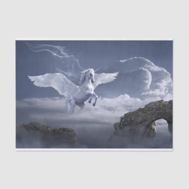 Papier Mousseline Découpage Cheval Pegasus Étonnant (Recto)