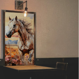 Papier Mousseline Découpage Cheval sauvage gris applaudi