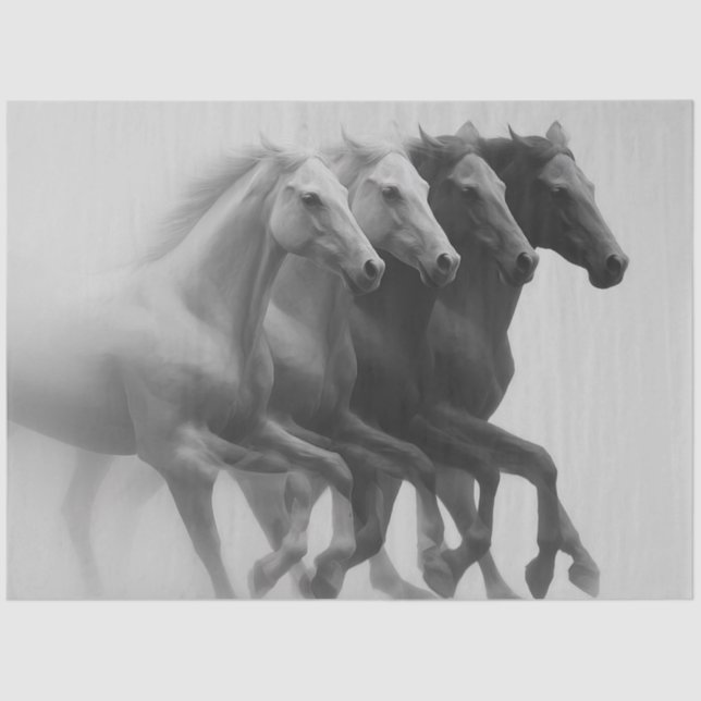 Papier Mousseline Découpage Chevaux Sauvages Courir Le Charme Occide (Recto)