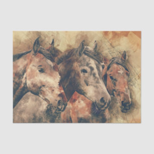 Papier Mousseline Découpage Chevaux Thoroughbred